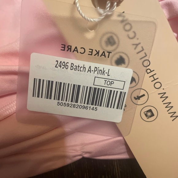 Oh Polly beach square neck bikini top size large new Barbie core - Picture 5 of 5